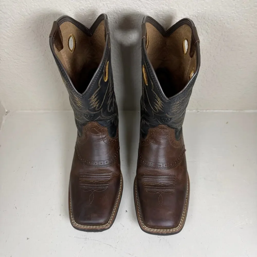 Ariat Kid’s Distressed Brown Black Roughstock Western Cowboy Boot 10016239 Sz 5